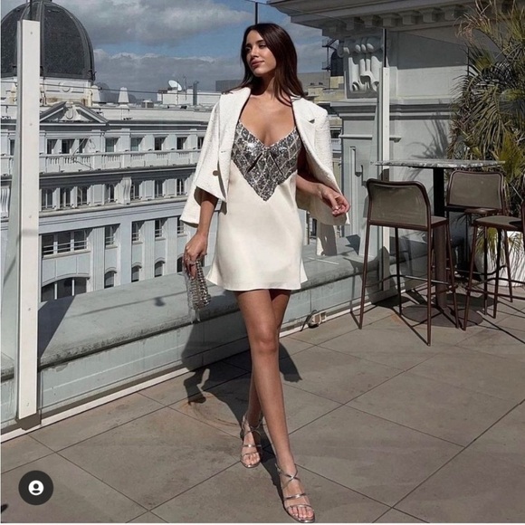 Zara Satin effect mini dress bloggers favorite size extra small NWT - Picture 1 of 15